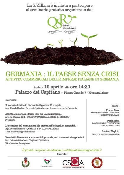 SEMINARIO GRATUITO_GERMANIA: IL PAESE SENZA CRISI